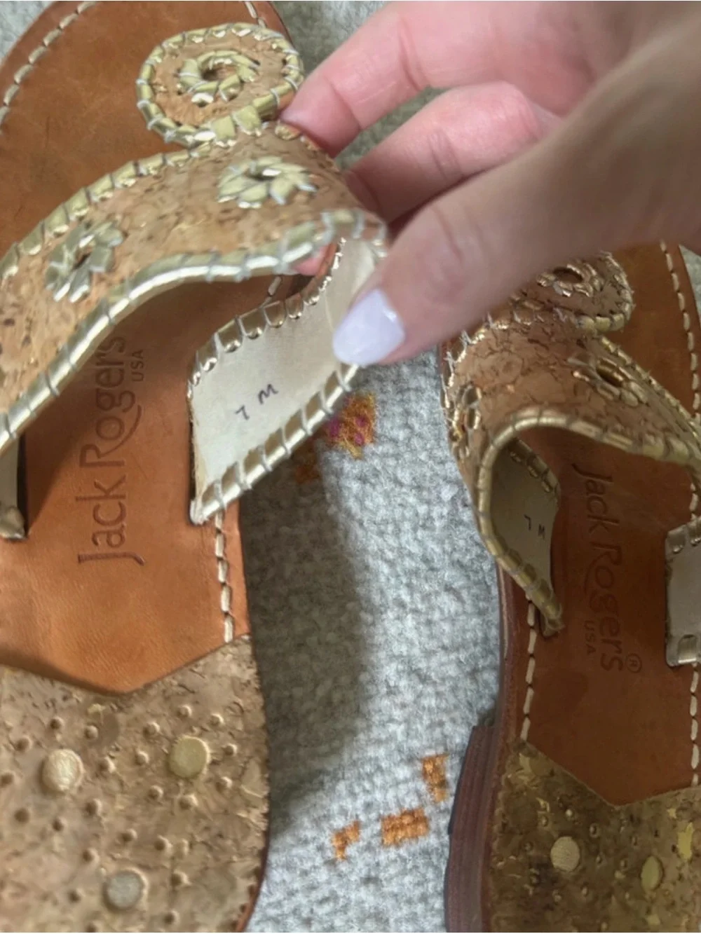 Jack Rogers Cork & Gold Sandals